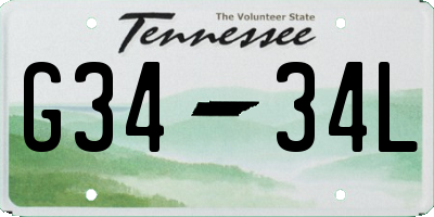 TN license plate G3434L