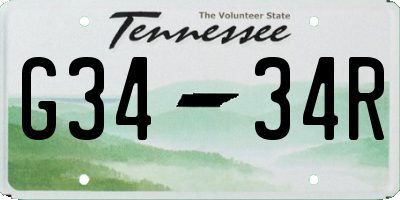 TN license plate G3434R
