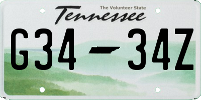 TN license plate G3434Z