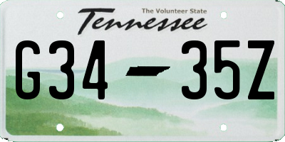 TN license plate G3435Z