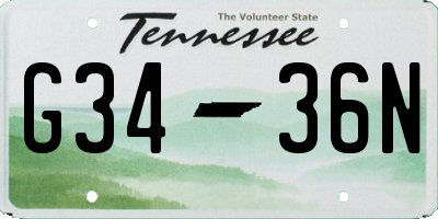 TN license plate G3436N