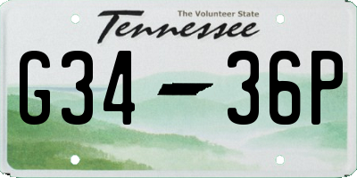 TN license plate G3436P