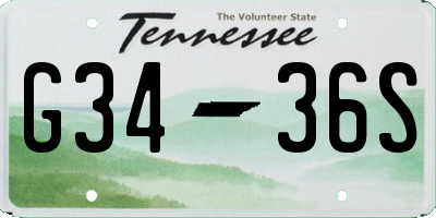 TN license plate G3436S