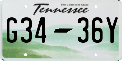 TN license plate G3436Y