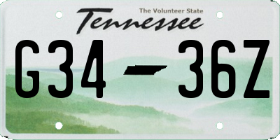 TN license plate G3436Z