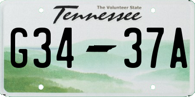 TN license plate G3437A