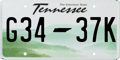 TN license plate G3437K