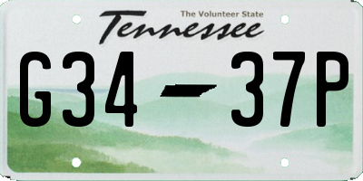 TN license plate G3437P
