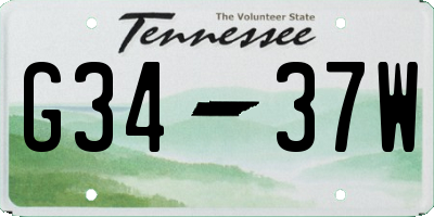 TN license plate G3437W