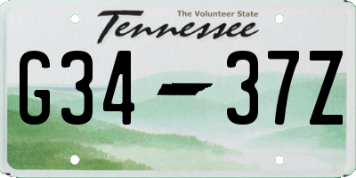 TN license plate G3437Z