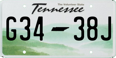 TN license plate G3438J