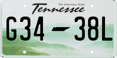 TN license plate G3438L