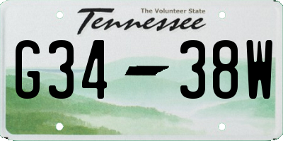 TN license plate G3438W