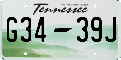 TN license plate G3439J