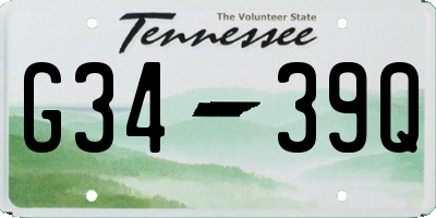 TN license plate G3439Q