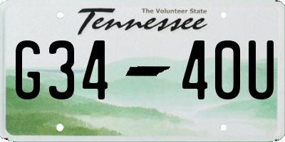 TN license plate G3440U