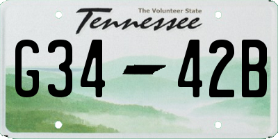 TN license plate G3442B