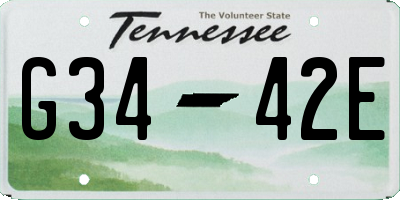 TN license plate G3442E