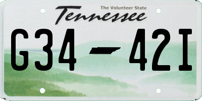 TN license plate G3442I