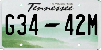 TN license plate G3442M