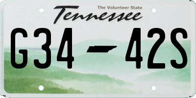 TN license plate G3442S