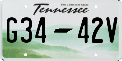 TN license plate G3442V