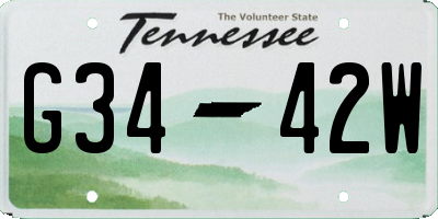TN license plate G3442W