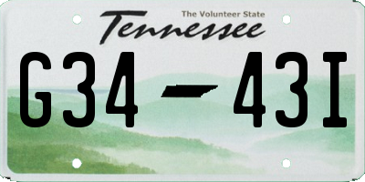 TN license plate G3443I