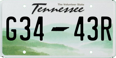 TN license plate G3443R