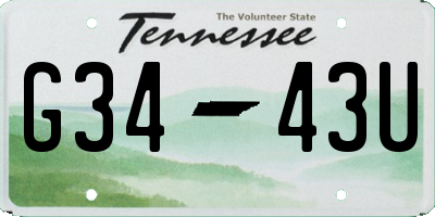 TN license plate G3443U