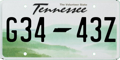 TN license plate G3443Z