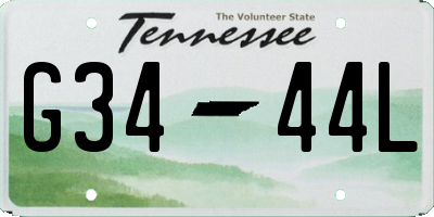 TN license plate G3444L