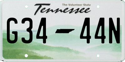 TN license plate G3444N