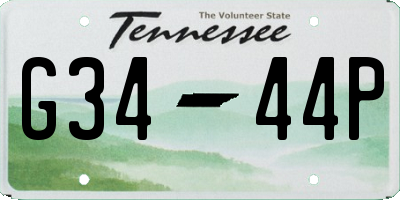 TN license plate G3444P