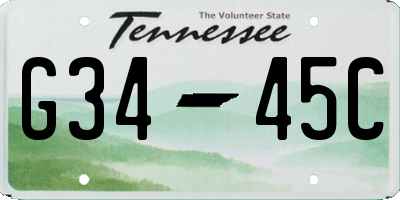 TN license plate G3445C