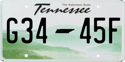 TN license plate G3445F