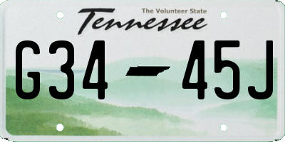 TN license plate G3445J