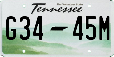 TN license plate G3445M