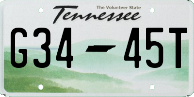 TN license plate G3445T