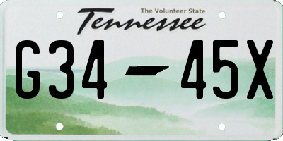 TN license plate G3445X