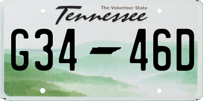 TN license plate G3446D