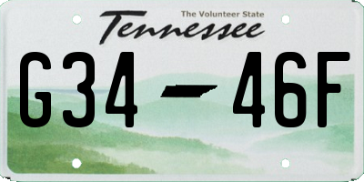 TN license plate G3446F