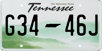 TN license plate G3446J