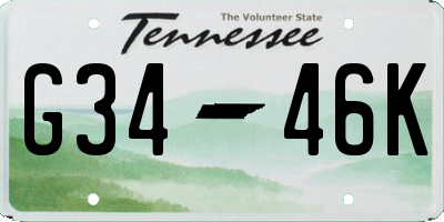 TN license plate G3446K