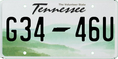 TN license plate G3446U