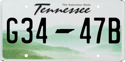 TN license plate G3447B
