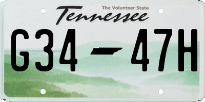 TN license plate G3447H