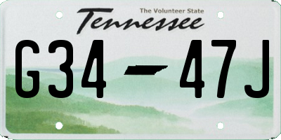 TN license plate G3447J