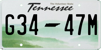 TN license plate G3447M