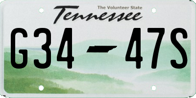 TN license plate G3447S